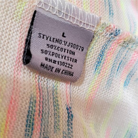 Very J Cardigan Vest Top Chambray Heather Neon Tie Large NWT - Picture 8 of 9